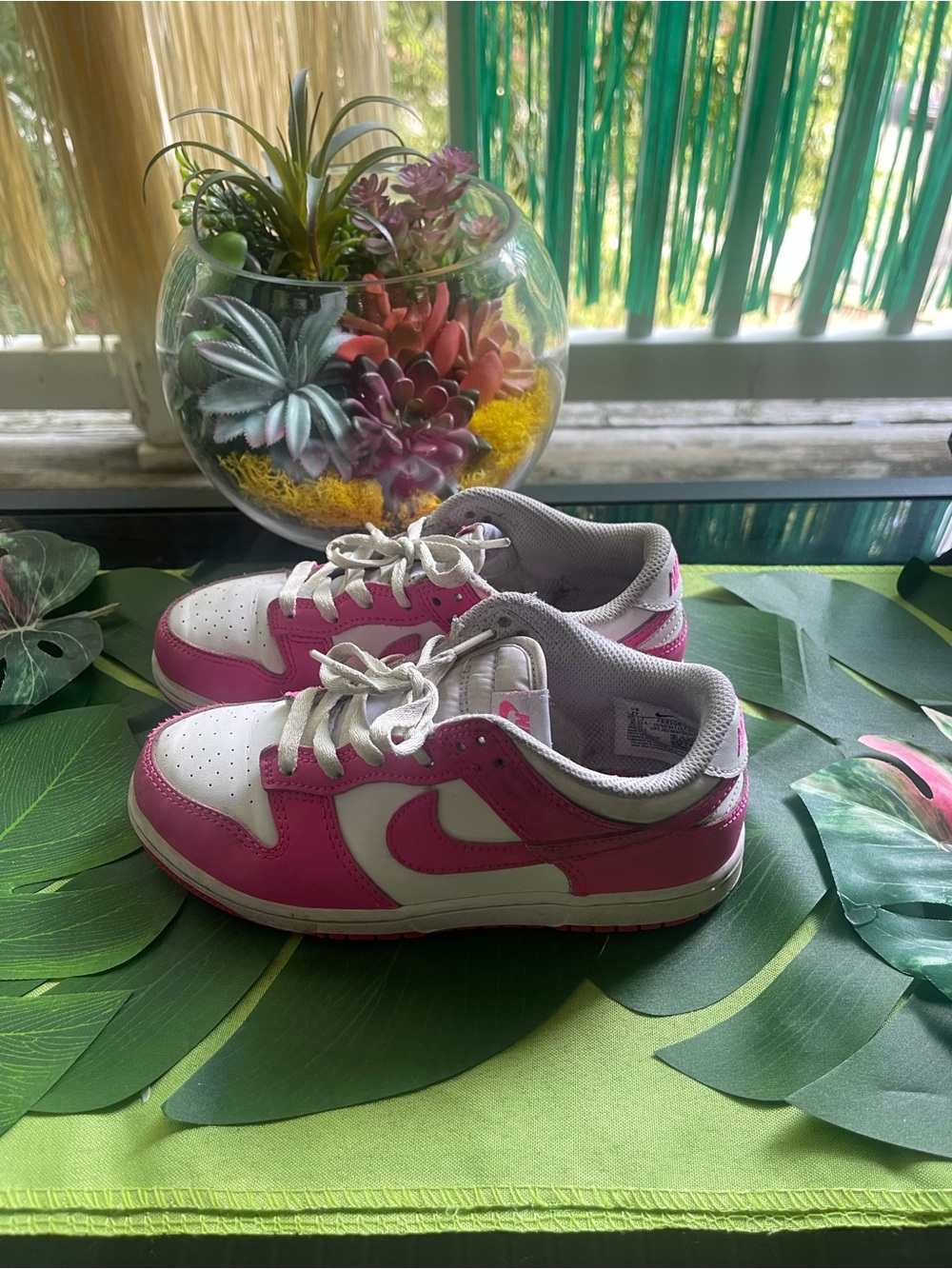 Pink & White Low-Top Sneakers